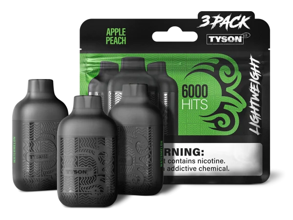 Tyson 2 Lightweight 6000 Hits 3 Apple Peach